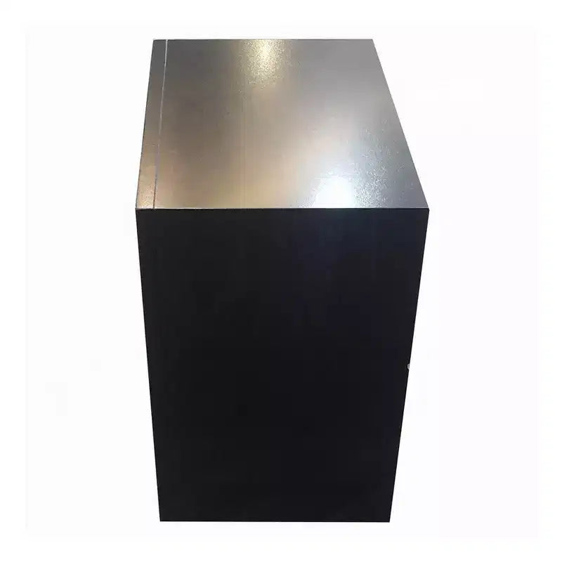 Table de chevet contemporaine en bois à 2 tiroirs, noire
