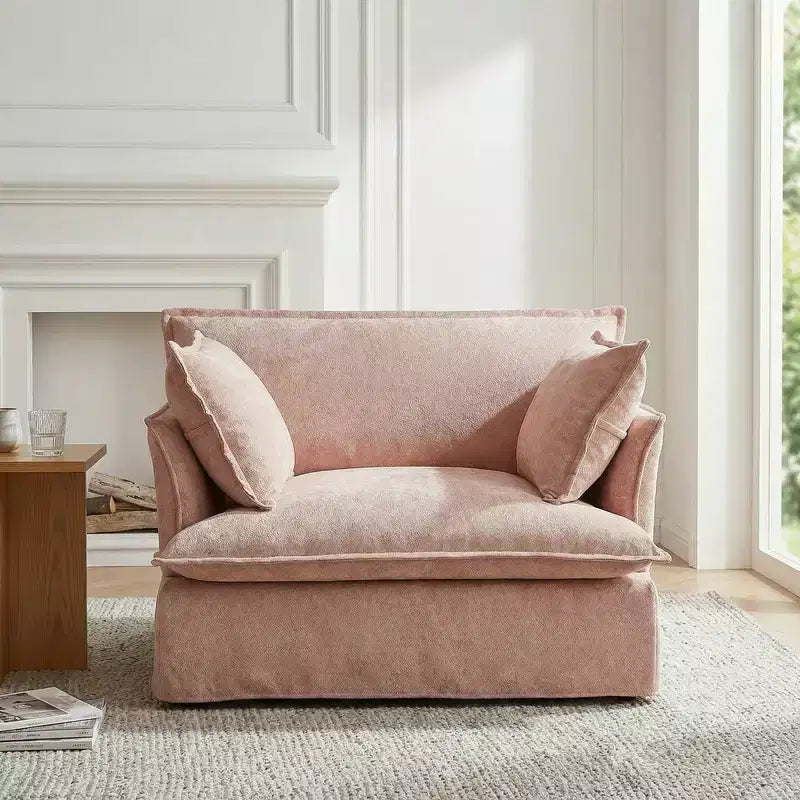Sillón grande de acento, sillón individual cómodo como una nube con base y reposabrazos modernos  