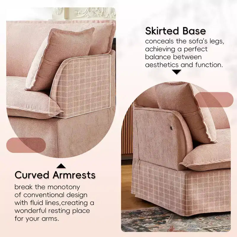 Sillón grande de acento, sillón individual cómodo como una nube con base y reposabrazos modernos  