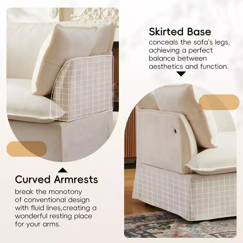 Sillón grande de acento, sillón individual cómodo como una nube con base y reposabrazos modernos  
