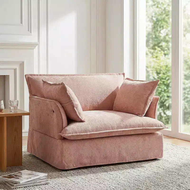Oversized Accent Chair, Armchair, Cloud-Like Comfy Single Sofa with Modern Base & Armrest