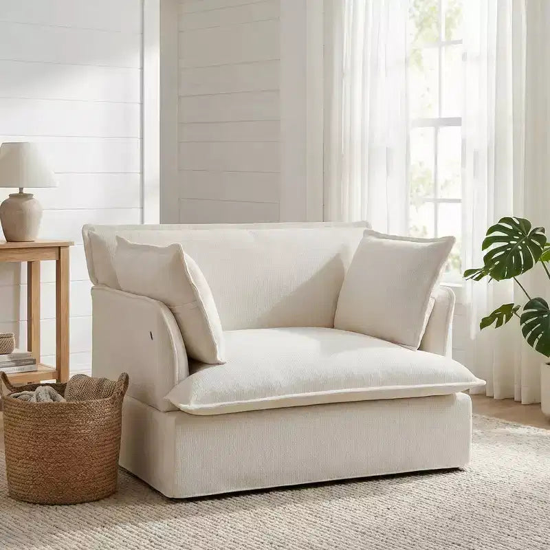 Oversized Accent Chair, Armchair, Cloud-Like Comfy Single Sofa with Modern Base & Armrest