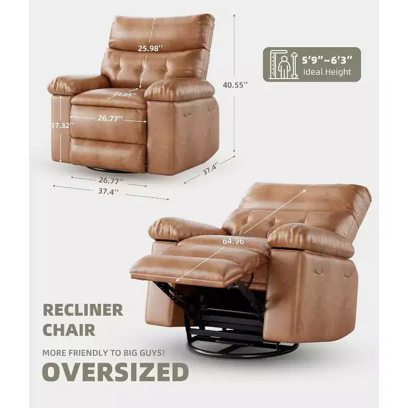 Fauteuil releveur électrique avec chauffage et massage, siège géant de 27 pouces de large, fauteuil à bascule manuel pivotant à 360°, télécommande, fauteuil surdimensionné pour salon  