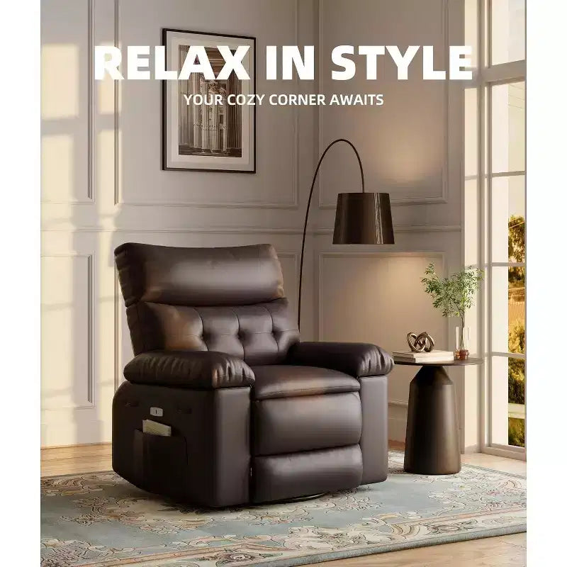 Fauteuil releveur électrique avec chauffage et massage, siège géant de 27 pouces de large, fauteuil à bascule manuel pivotant à 360°, télécommande, fauteuil surdimensionné pour salon  