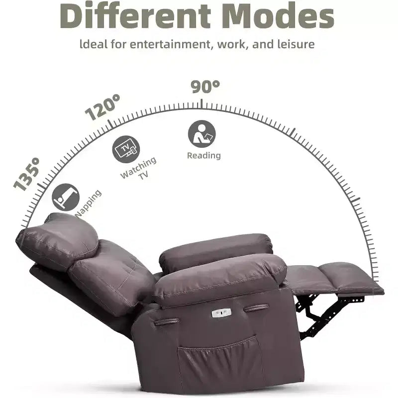 Fauteuil releveur électrique avec chauffage et massage, siège géant de 27 pouces de large, fauteuil à bascule manuel pivotant à 360°, télécommande, fauteuil surdimensionné pour salon  