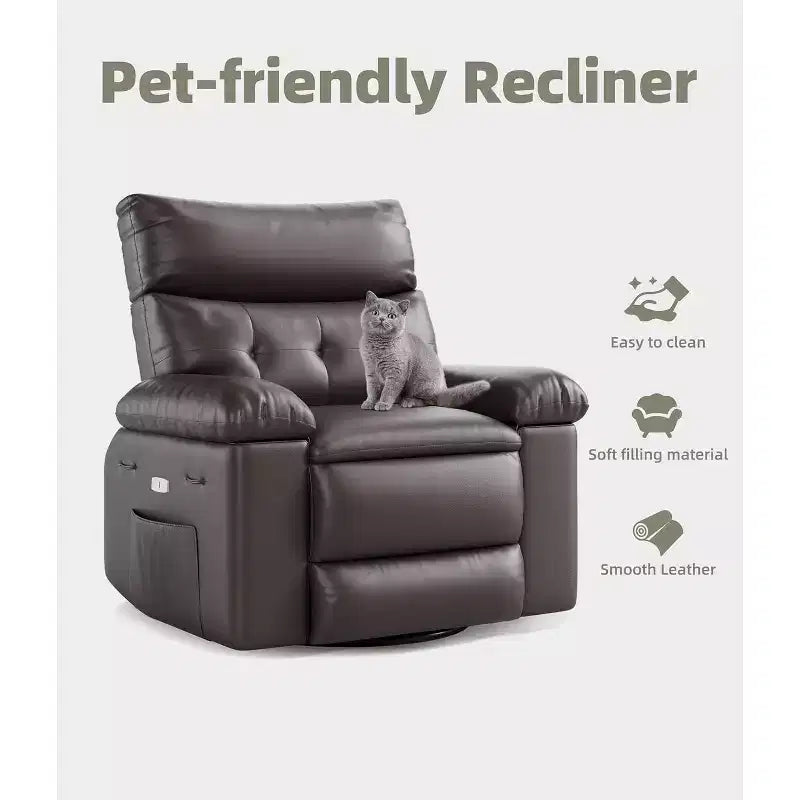 Fauteuil releveur électrique avec chauffage et massage, siège géant de 27 pouces de large, fauteuil à bascule manuel pivotant à 360°, télécommande, fauteuil surdimensionné pour salon  