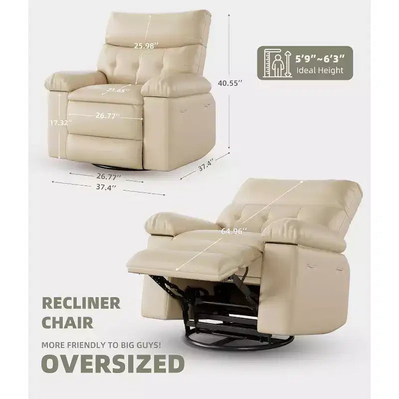 Fauteuil releveur électrique avec chauffage et massage, siège géant de 27 pouces de large, fauteuil à bascule manuel pivotant à 360°, télécommande, fauteuil surdimensionné pour salon  