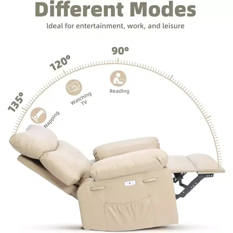 Fauteuil releveur électrique avec chauffage et massage, siège géant de 27 pouces de large, fauteuil à bascule manuel pivotant à 360°, télécommande, fauteuil surdimensionné pour salon  