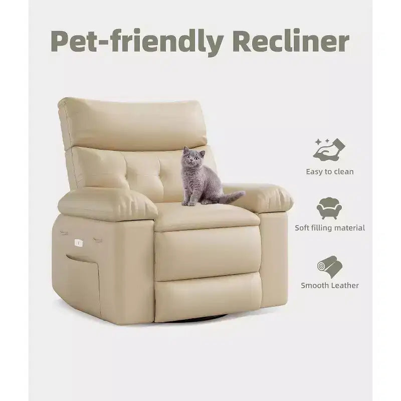 Fauteuil releveur électrique avec chauffage et massage, siège géant de 27 pouces de large, fauteuil à bascule manuel pivotant à 360°, télécommande, fauteuil surdimensionné pour salon  
