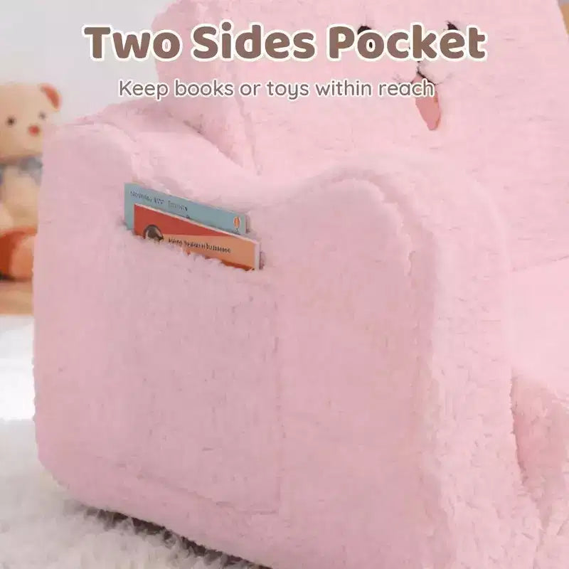 Poltrona divano per bambini piccoli, divano letto pieghevole 2-in-1 per sala giochi, rosa