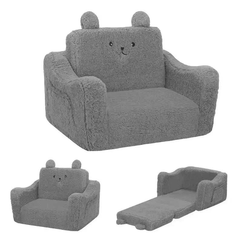 Poltrona divano per bambini piccoli, divano letto pieghevole 2-in-1 per sala giochi, rosa