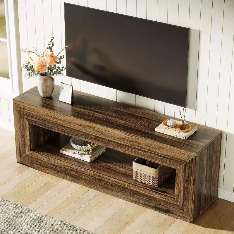 TV Stand for 55/60/65/75-Inch TV, 2-Tier TV Console, Media Television Console, Entertainment Center for Living Room, Bedroom
