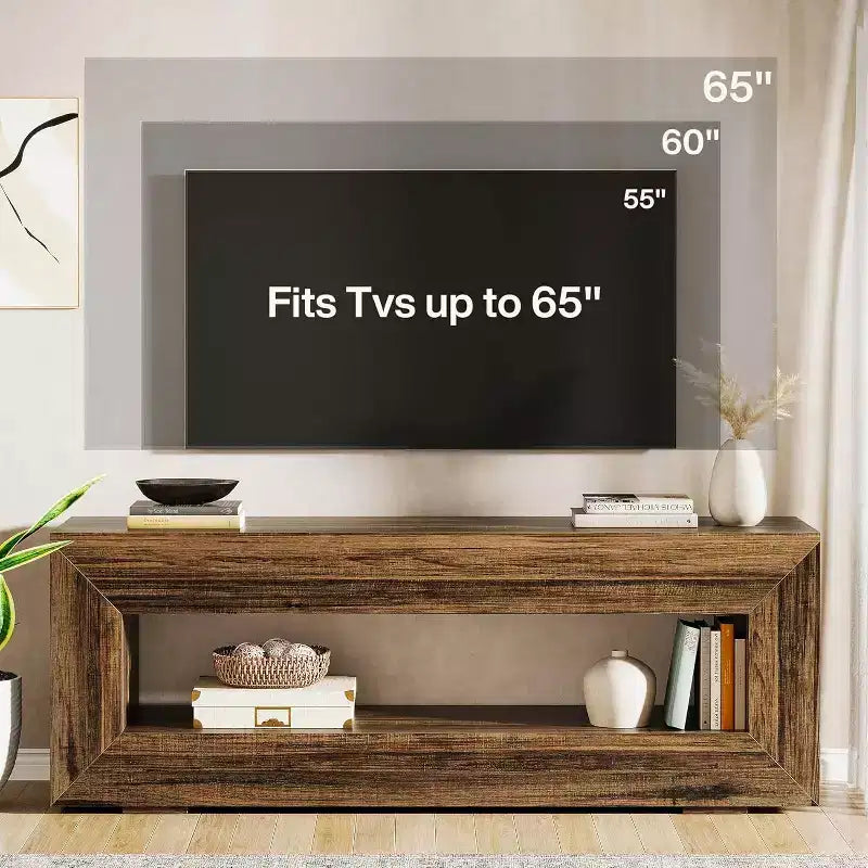 TV Stand for 55/60/65/75-Inch TV, 2-Tier TV Console, Media Television Console, Entertainment Center for Living Room, Bedroom