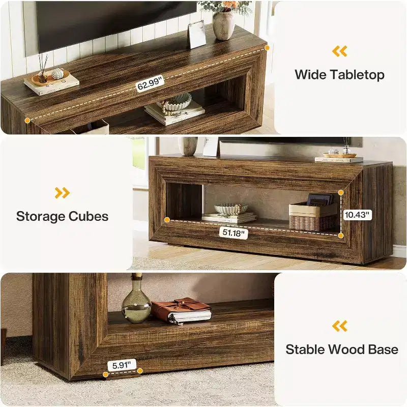 TV Stand for 55/60/65/75-Inch TV, 2-Tier TV Console, Media Television Console, Entertainment Center for Living Room, Bedroom