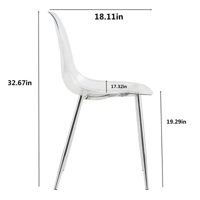 Set di 6 sedie da pranzo moderne in acrilico con sedili trasparenti a forma di cucchiaio, sedie chiare con gambe dorate, per sala da pranzo, cucina, soggiorno, argento
