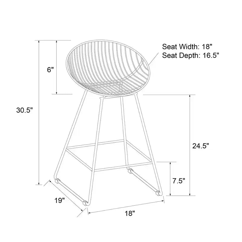 Modern Mesh Steel Bar Stool