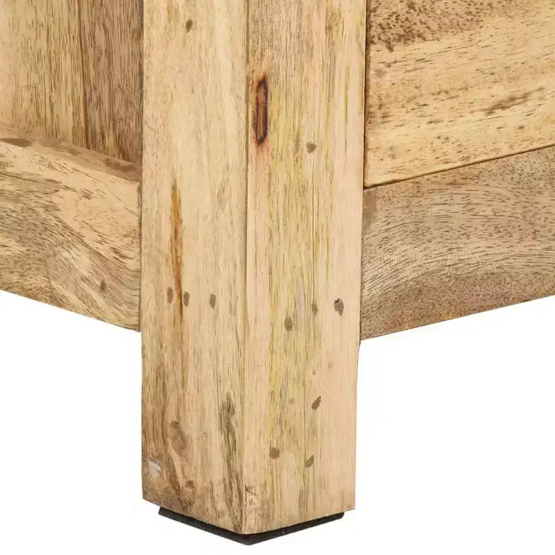 Solid Mango Wood Bedside Cabinet, 17.7x13.8x23.6", 3-Drawer Nightstand