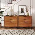 3-Drawer Dresser with Metal Support Legs & Anti-tipping Kit for Bedroom, Cherry