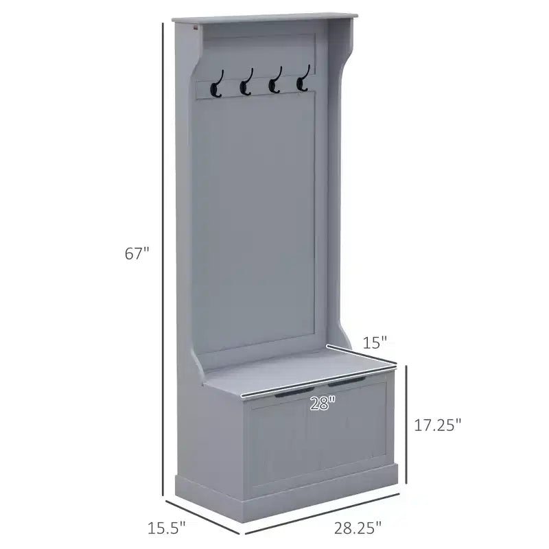 Appendiabiti da ingresso con attaccapanni e panca, panca per mudroom con contenitore e ganci