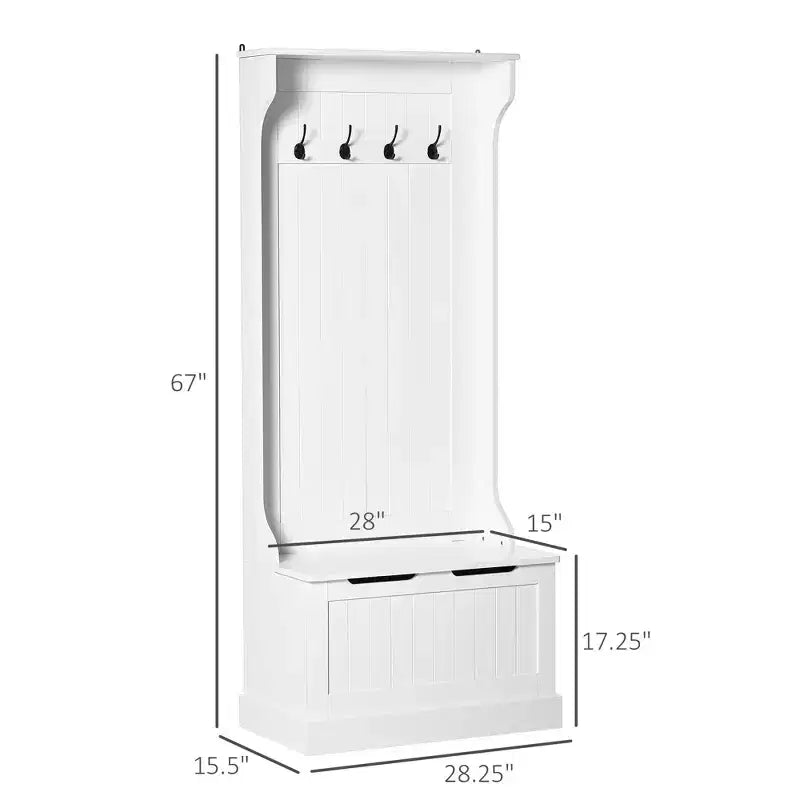 Appendiabiti da ingresso con attaccapanni e panca, panca per mudroom con contenitore e ganci