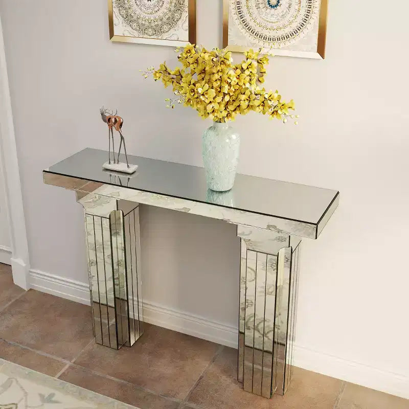Console miroir, table d'entrée et table derrière canapé, table de canapé rectangulaire moderne pour salon ou couloir