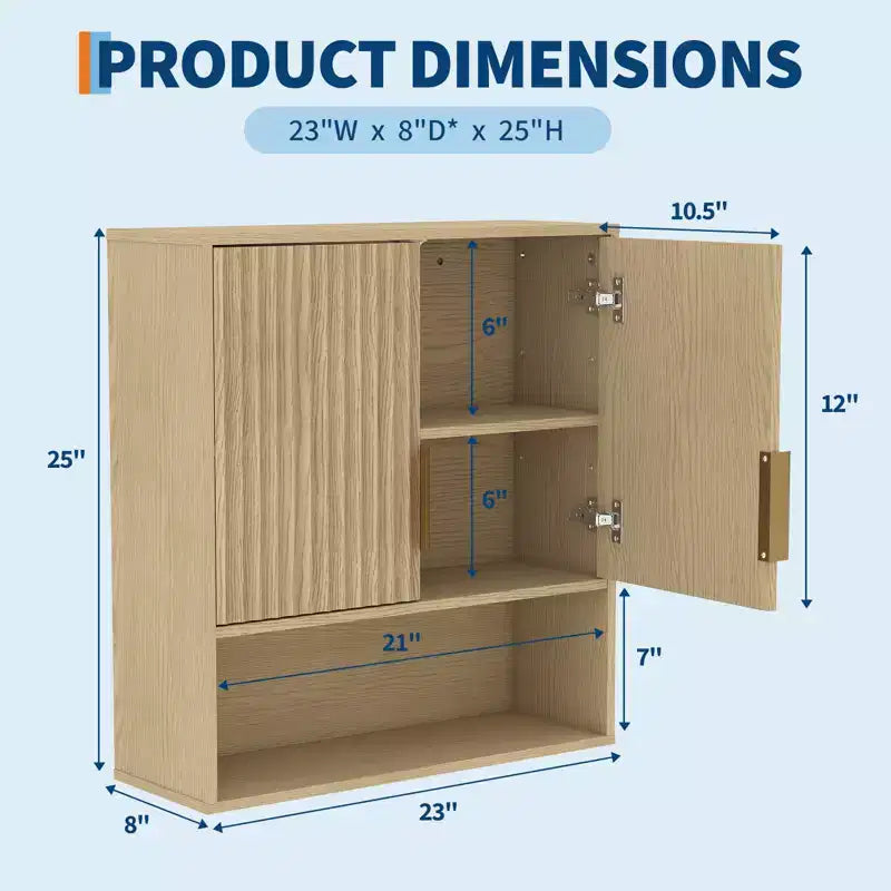 Wandgemonteerde Badkamer Opbergkast, 2-Lagen Toilet Organizer, Waterdichte Houten Kast voor Badkamer, Keuken, Woonkamer