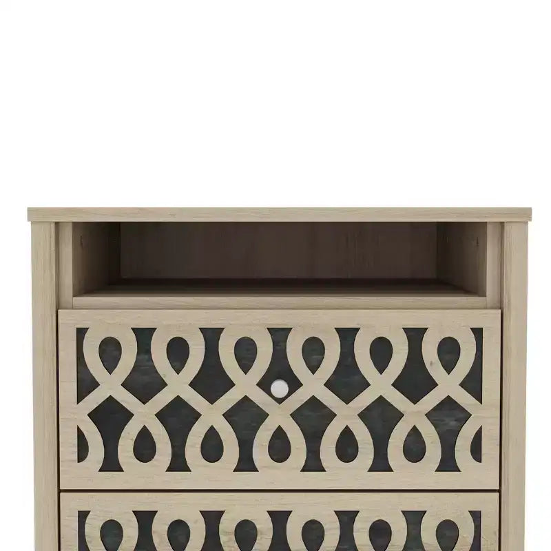Set di 2 Comodini Moderni con 2 Cassetti e Spazio Aperto, 20,9"L x 15,7"P x 22,7"A