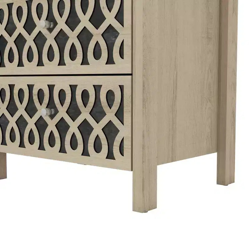 Set di 2 Comodini Moderni con 2 Cassetti e Spazio Aperto, 20,9"L x 15,7"P x 22,7"A