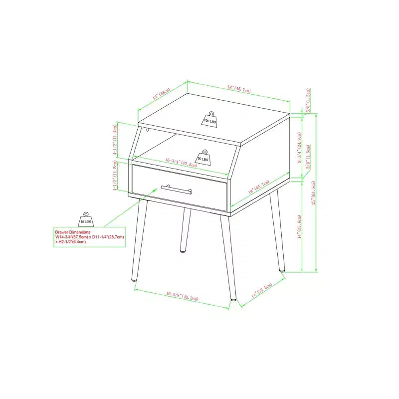 Comodino Moderno con Cassetto e Spazio Aperto, Grigio