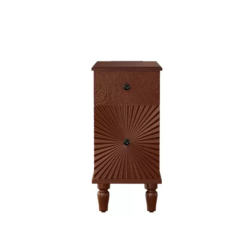 Mesa auxiliar moderna para sofá con cajón, mesa estrecha de madera, mesita de noche delgada para dormitorio, mesa de acento para espacios pequeños en sala de estar o dormitorio
