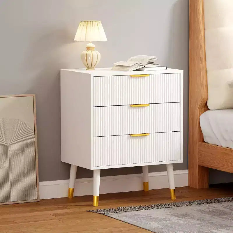 Cómoda moderna de 3 cajones, cómoda vertical con rayas, organizador para dormitorio y sala de estar