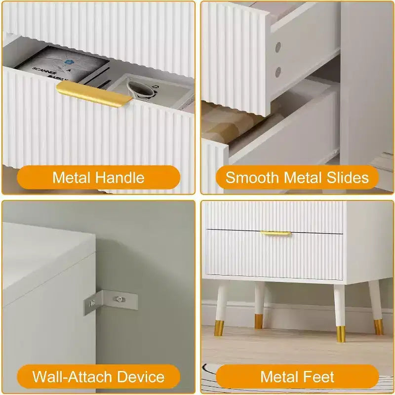 Cómoda moderna de 3 cajones, cómoda vertical con rayas, organizador para dormitorio y sala de estar