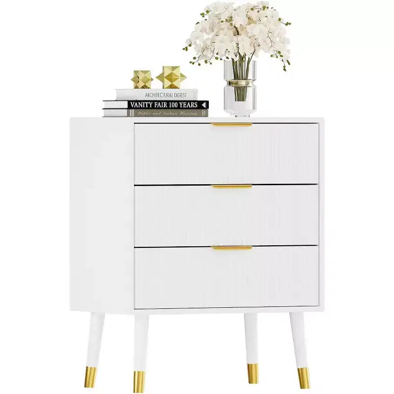 Comò moderno con 3 cassetti, cassettiera verticale a righe, organizzatore per camera da letto e soggiorno