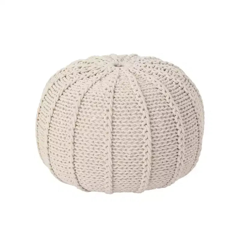 Fauteuil pouf tricoté, fauteuil confortable pour sol avec rembourrage en mousse, fauteuil canapé pour salon, chambre, beige