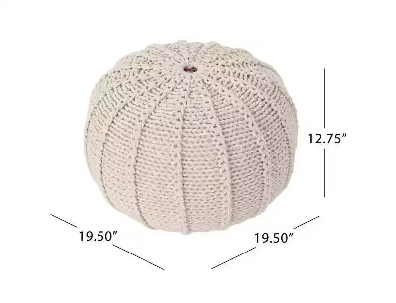 Fauteuil pouf tricoté, fauteuil confortable pour sol avec rembourrage en mousse, fauteuil canapé pour salon, chambre, beige