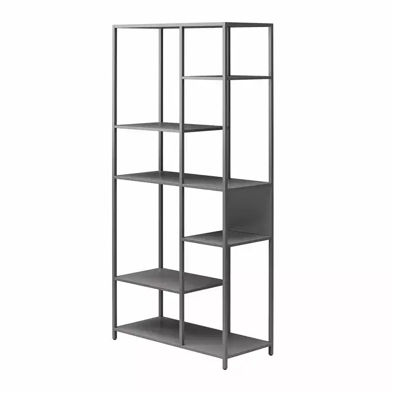 Moderne metalen boekenkast kamerverdeler, 6-planken open boekenkast