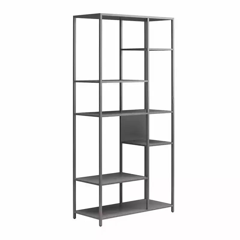 Bibliothèque moderne en métal séparateur de pièce, étagère ouverte à 6 niveaux