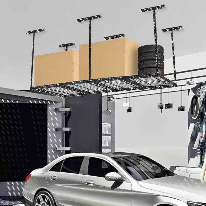Mensola da Soffitto per Garage 4x8, Altezza Regolabile da 22 a 40, con 4 Montanti Verticali, Capacità di 660 lbs