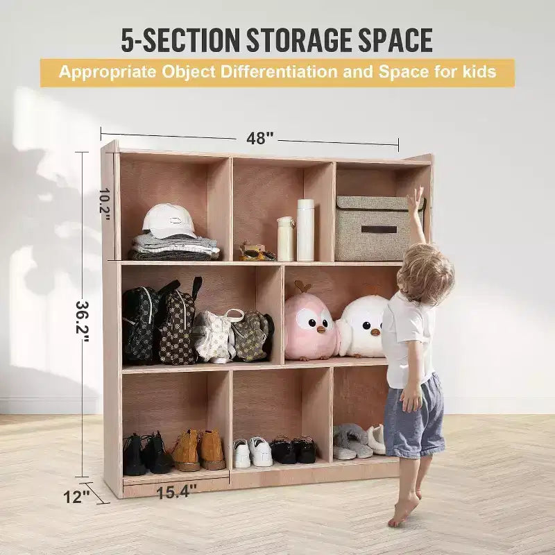 8-Section Cubbies for Classrooms,Mobile Tray Storage Cabinet,Cubby Storage Cabinet, Compartment Storage,Classroom Furniture for Home,Daycare Preschool