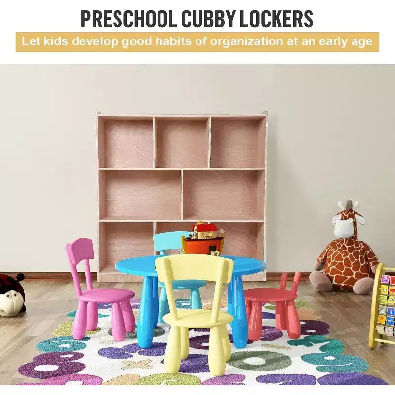 8-Section Cubbies for Classrooms,Mobile Tray Storage Cabinet,Cubby Storage Cabinet, Compartment Storage,Classroom Furniture for Home,Daycare Preschool