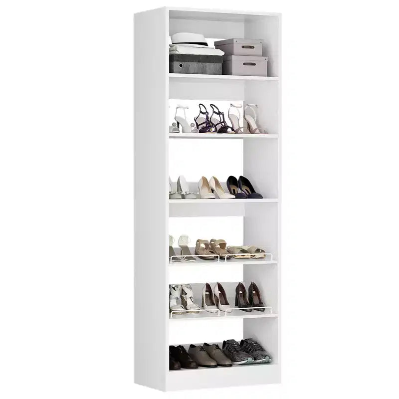 6-Tier Shoe Rack Tower, 80'' Floor Standing Wooden Shoe Organizer