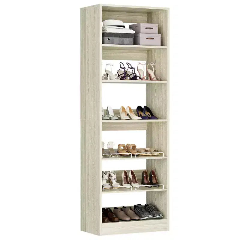6-Tier Shoe Rack Tower, 80'' Floor Standing Wooden Shoe Organizer