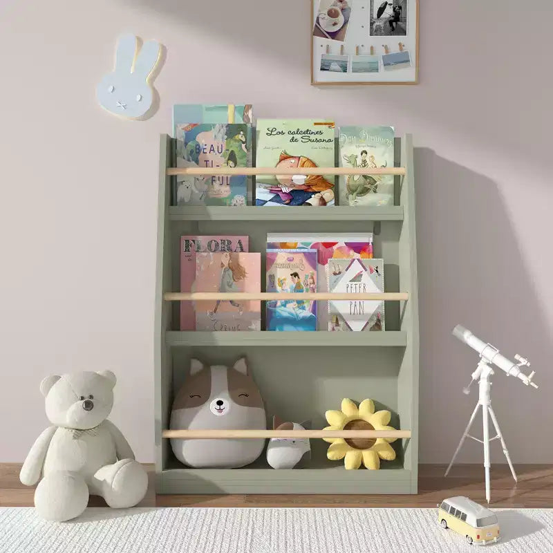 3 Tier Kids Book Rack Bookshelf, Toddler Front-Facing Bookcase for Reading Corner, Nursery, Playroom & Classrooms