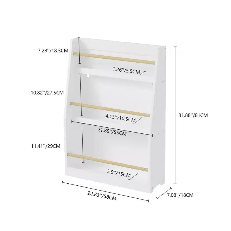 3 Tier Kids Book Rack Bookshelf, Toddler Front-Facing Bookcase for Reading Corner, Nursery, Playroom & Classrooms