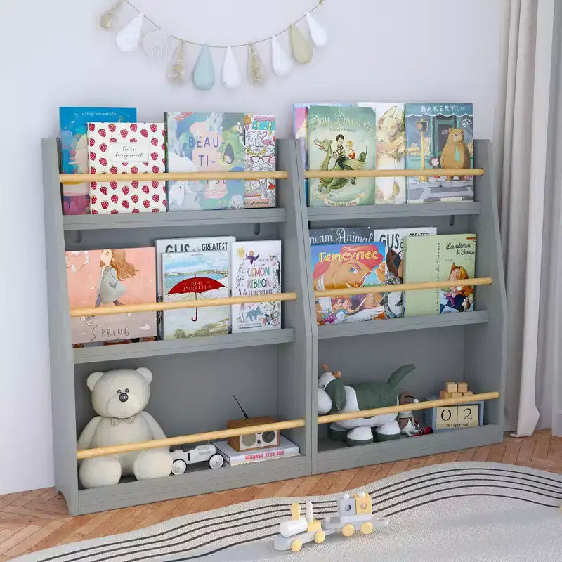 Libreria a 3 Ripiani per Bambini, Scaffale Frontale per Libri per Angolo Lettura, Asilo, Sala Giochi e Aule