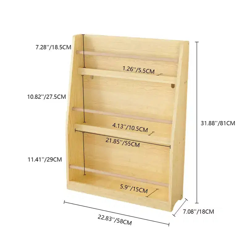3 Tier Kids Book Rack Bookshelf, Toddler Front-Facing Bookcase for Reading Corner, Nursery, Playroom & Classrooms