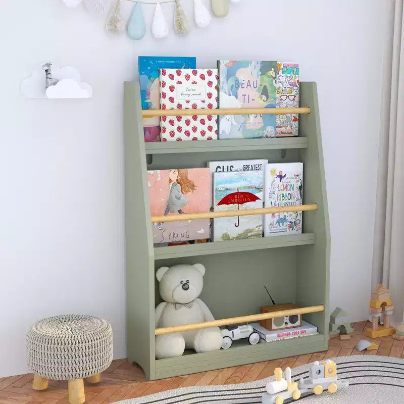 Libreria a 3 Ripiani per Bambini, Scaffale Frontale per Libri per Angolo Lettura, Asilo, Sala Giochi e Aule