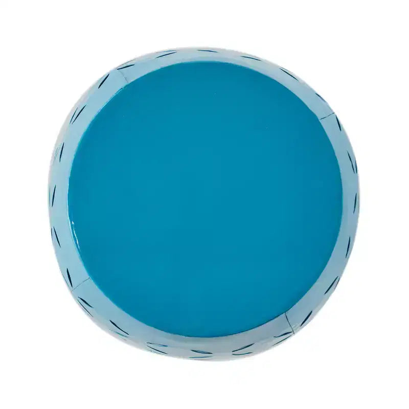Tavolino laterale industriale cilindrico con design a intaglio curvo per uso interno ed esterno