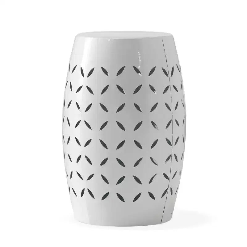 Tavolino laterale industriale cilindrico con design a intaglio curvo per uso interno ed esterno
