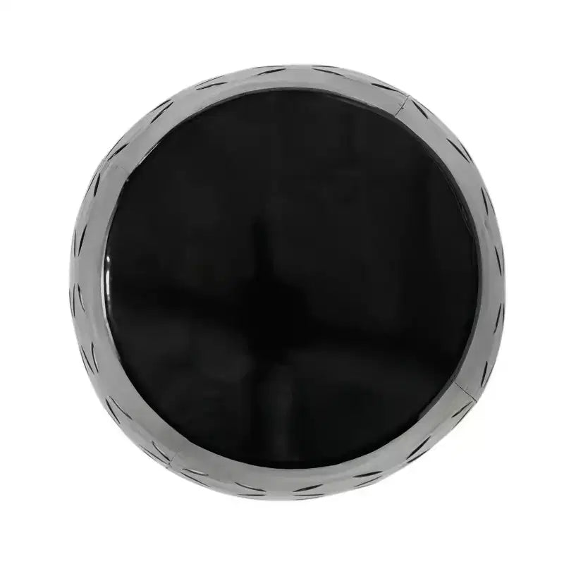 Tavolino laterale industriale cilindrico con design a intaglio curvo per uso interno ed esterno